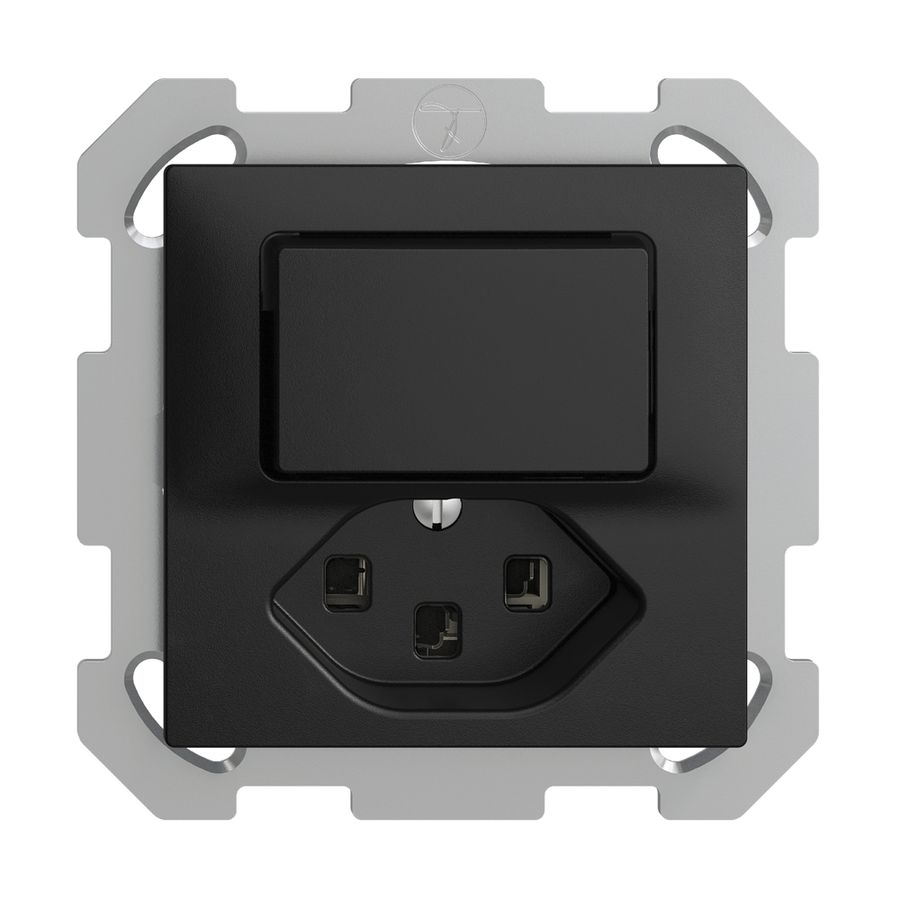 UP-Kombination 3/1L+T23 16A EDIZIOdue schwarz