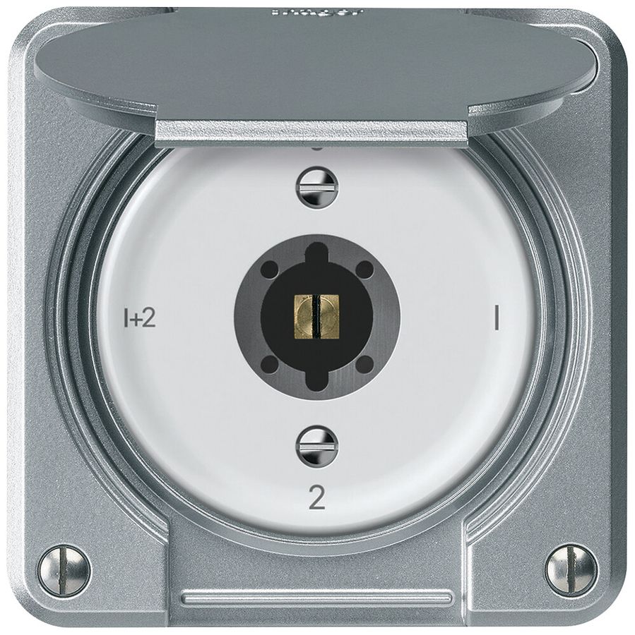 UP-Schlüsselschalter robusto Serienschalter 16A 250V 86×86mm Aluminium