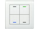 Poussoir KNX RGBW ENC MDT BE-GTL40W.01 4t/4a verre blanc "neutre"