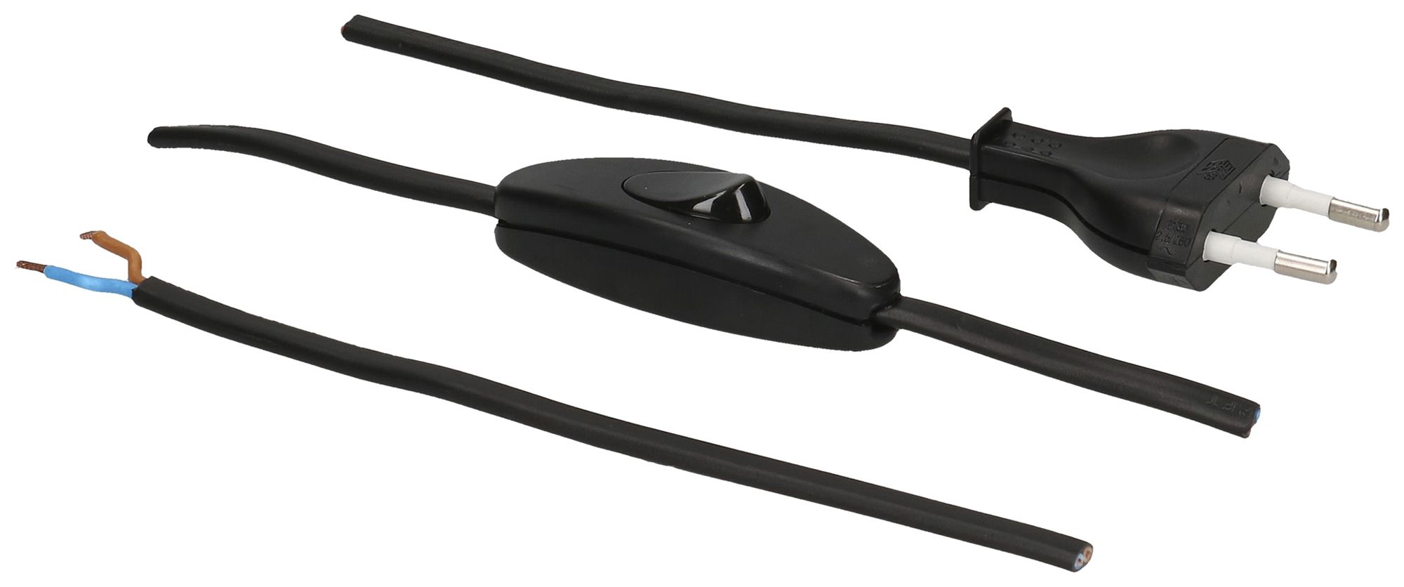 Anschlusskabel MH PVC 2.5A 230V 2×0.75mm² Typ 26-frei mit Schalter 2m sz