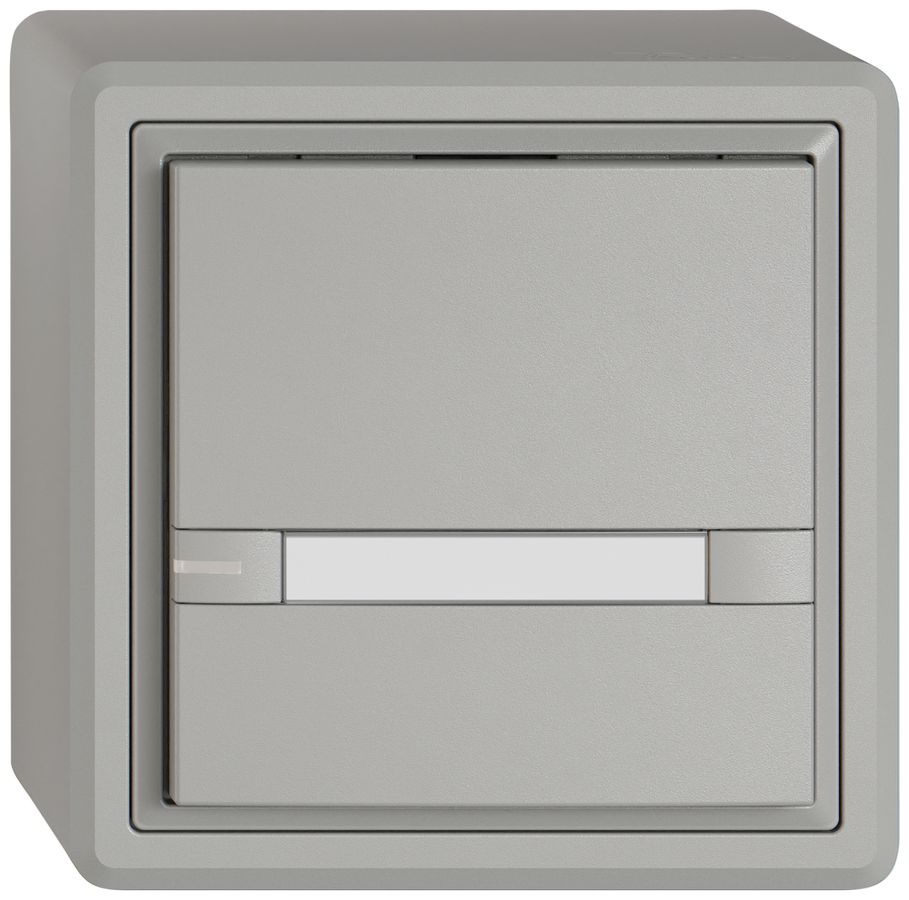 AP-Universaltaster EDIZIO.liv UNI SNAPFIX® 12…48V m.LED blau 1× 2-Tbed.Pap.hgu