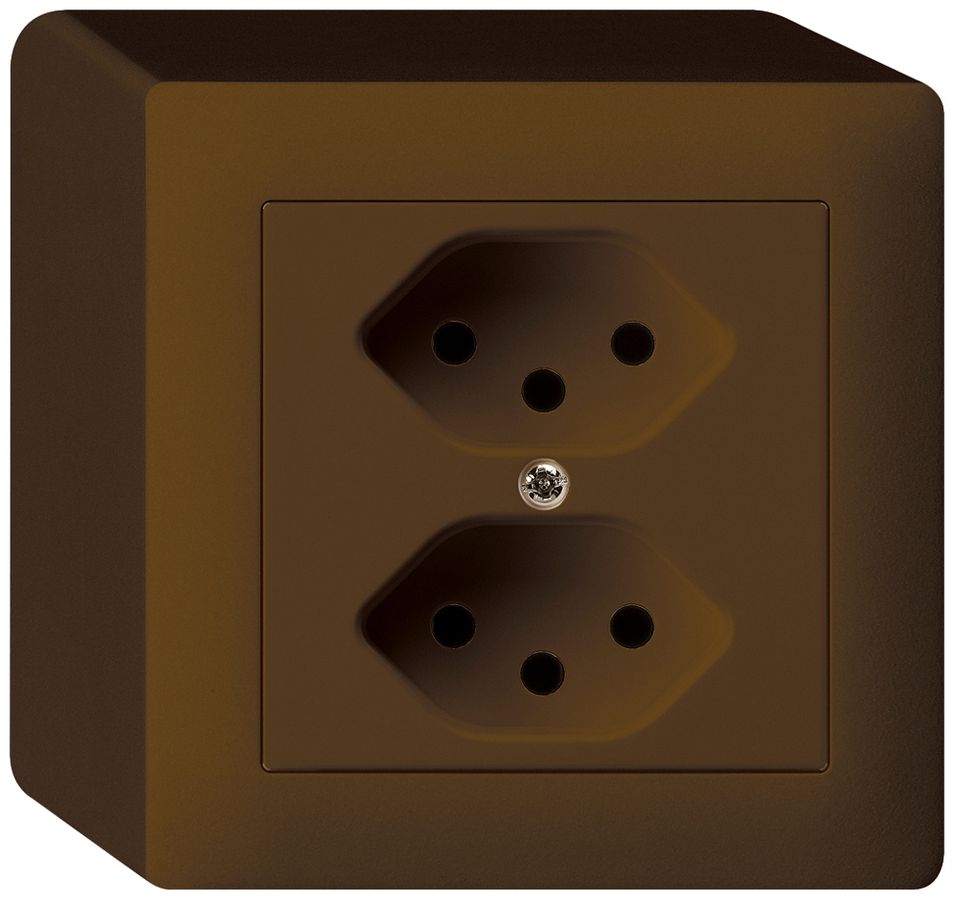 AP-Steckdose kallysto 2×T13 braun