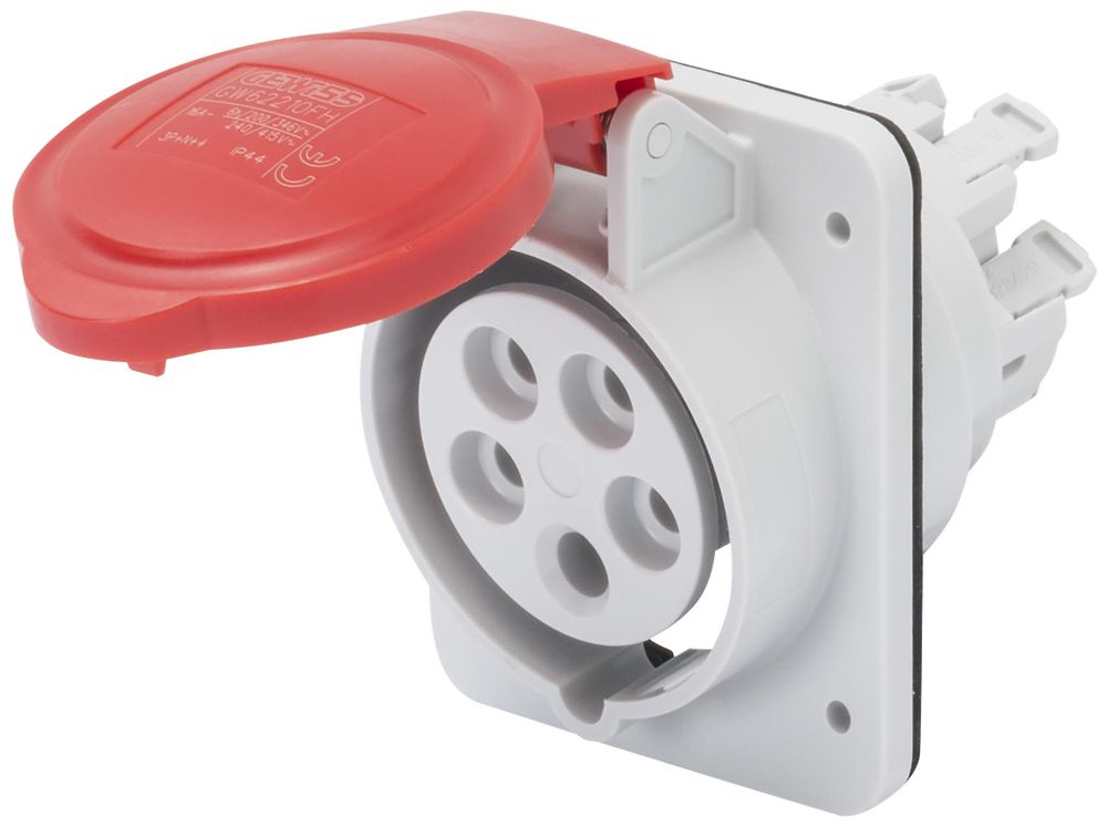 EB-Steckdose CEE GEWISS 32A IP44 5P 6h 415V Steckklemmen Ø71×176mm rot