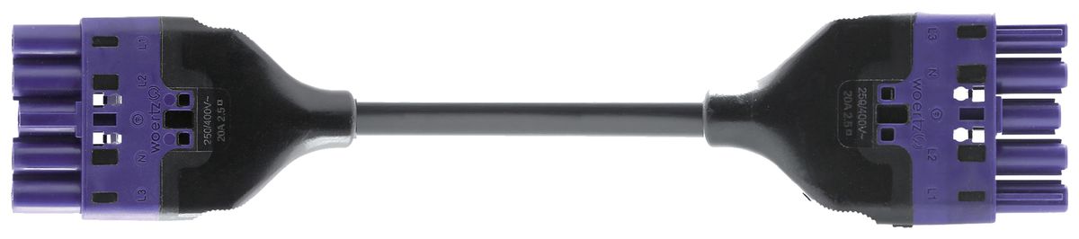 Verbindungsleitung Woertz 49345/C1 5×1.5mm² 400V 16A 2m vi Buchse-Stecker Cca