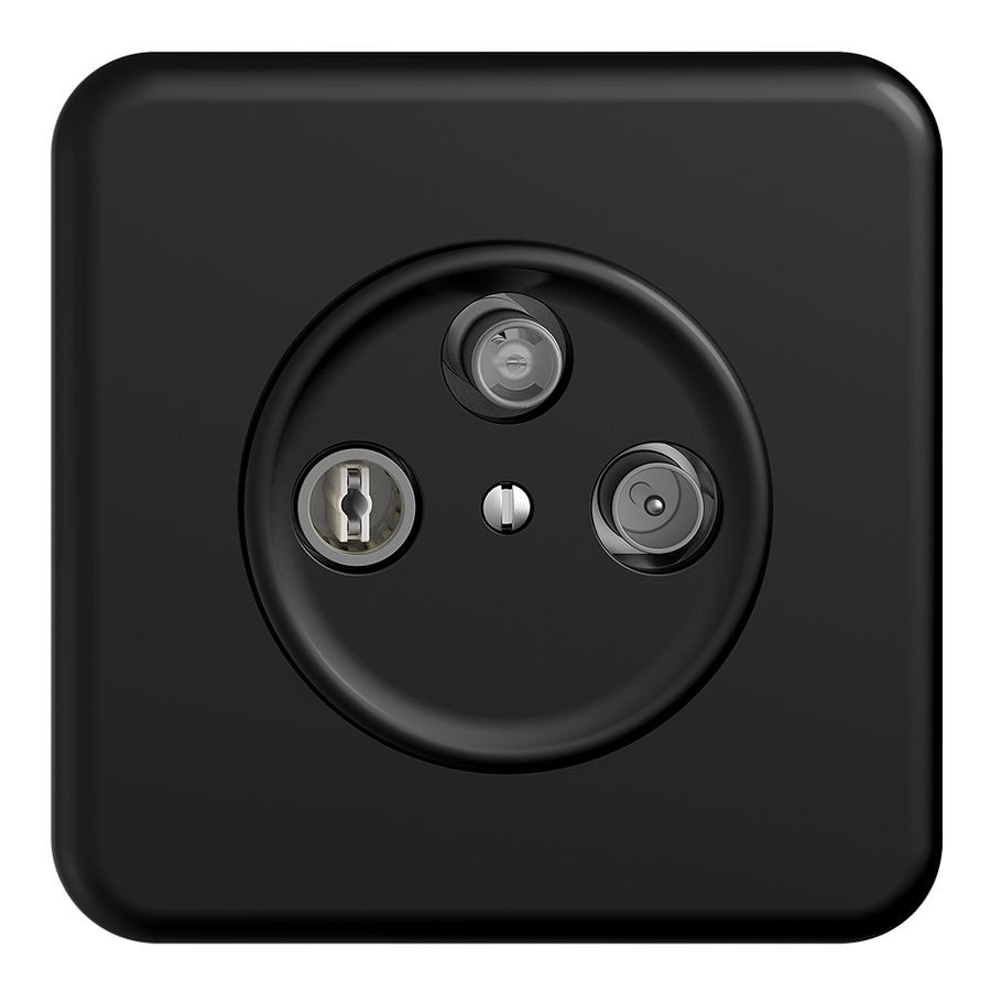 Prise d'antenne ENC SAT/TV/R DB53 STANDARDdue noir avec SAT-F