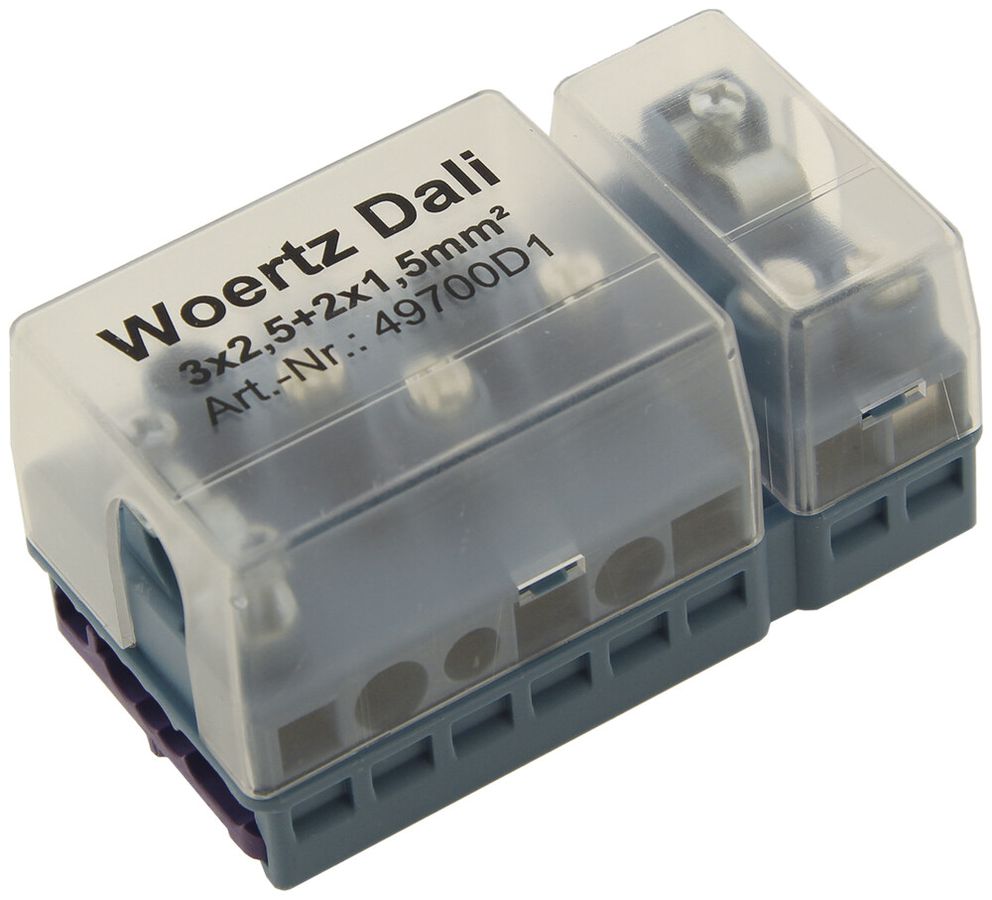 Anschlussdose Woertz für Flachkabel DALI 3×2.5+2×1.5mm² 3P und Bus