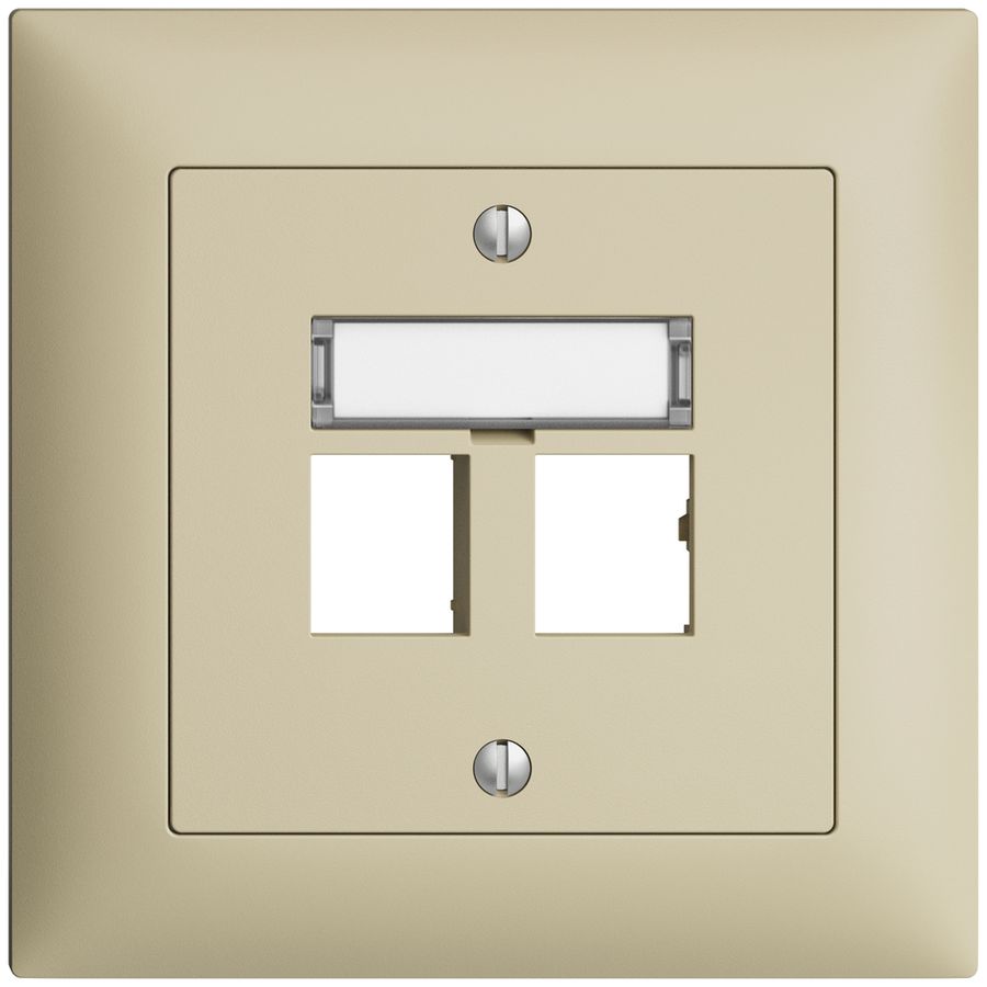 UP-Montageset EDIZIOdue Geradeauslass, für 2×RJ45 freenet, vanille