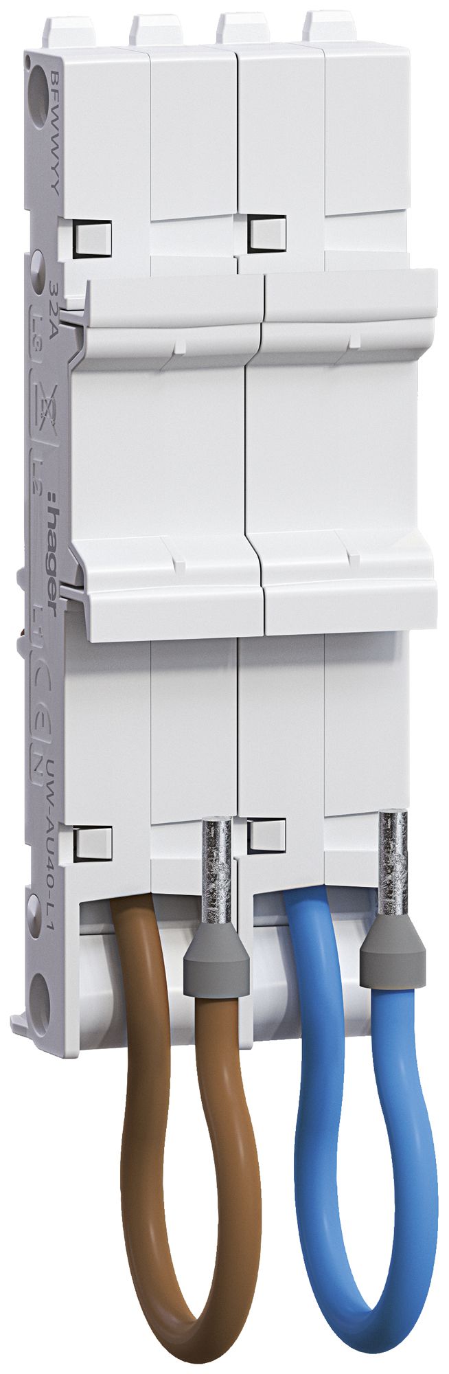 Universaladapter Hager uniway 36mm, 40A, 2P, L1N