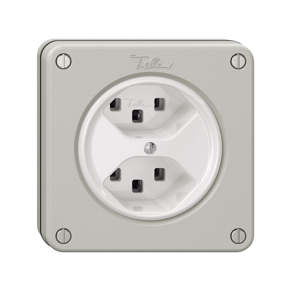 Prise NUPU NEVO, 2×T23, gris clair