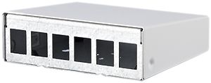AP-Gehäuse Dätwyler Keystone 6 Port 125×110×44mm, Metall weiss