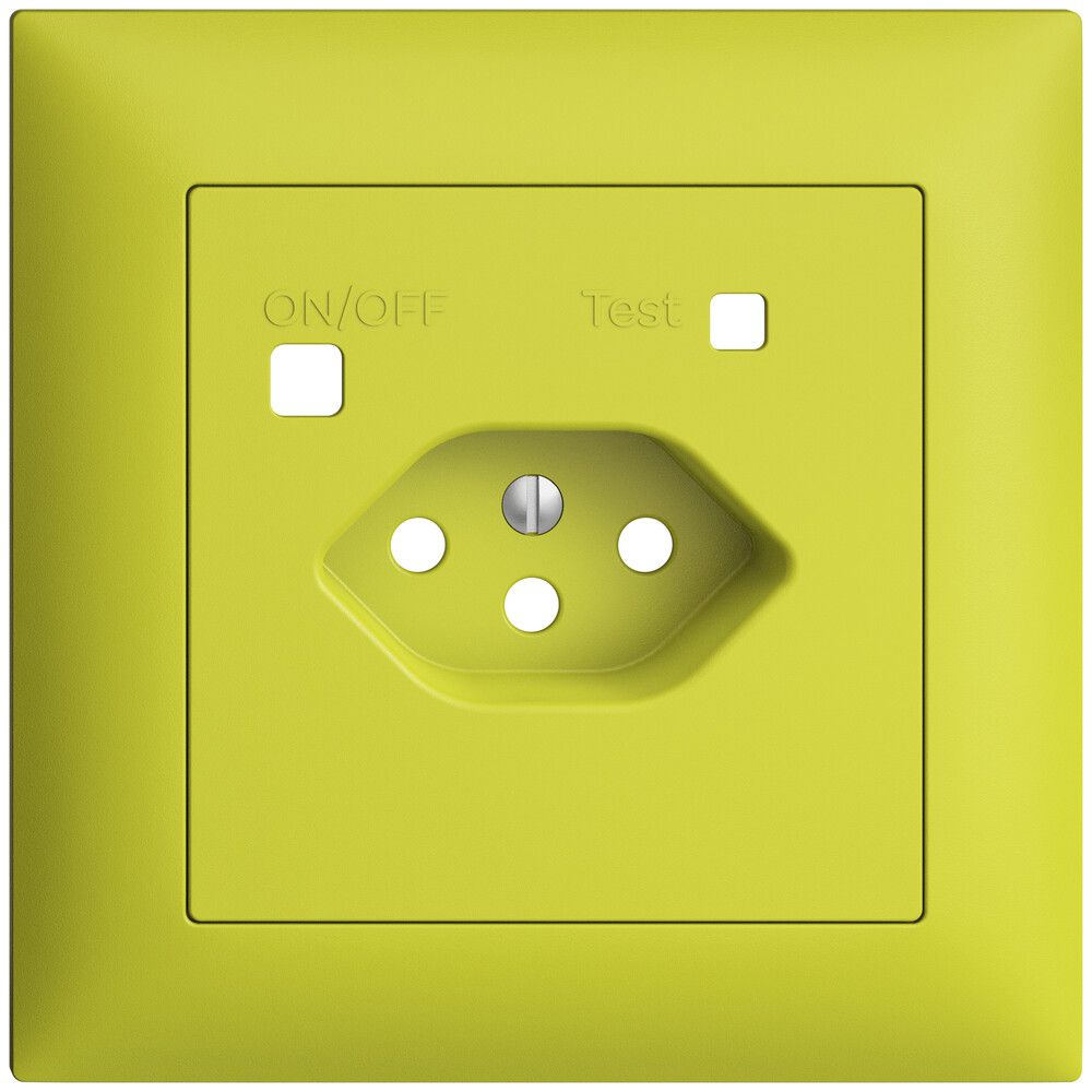 Frontset EDIZIOdue zu FI-Steckdose FMI, T13, lemon