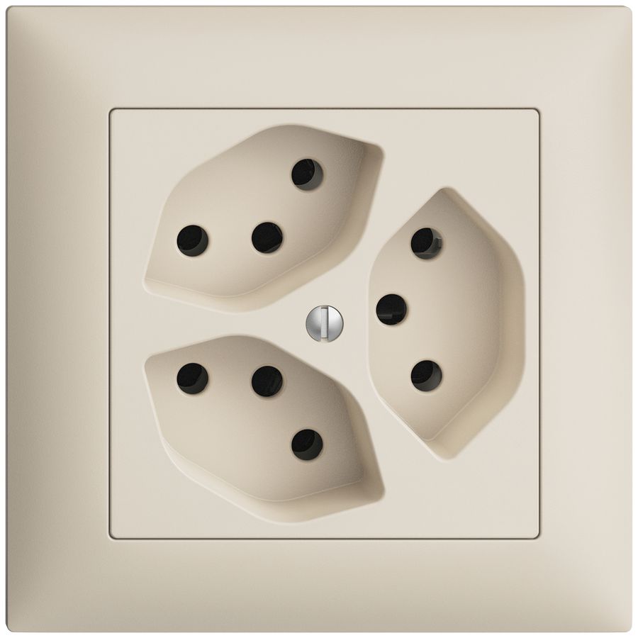 UP-Steckdose EDIZIOdue 3×T13 crema