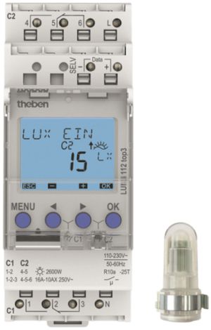 Dämmerungsschalter Theben LUNA 112 top3 AL, 2-Kanal