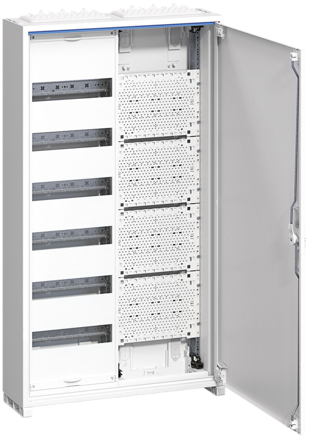 Distributore AP Hager univers 6 file 72UM porta IP44 550×950×165mm