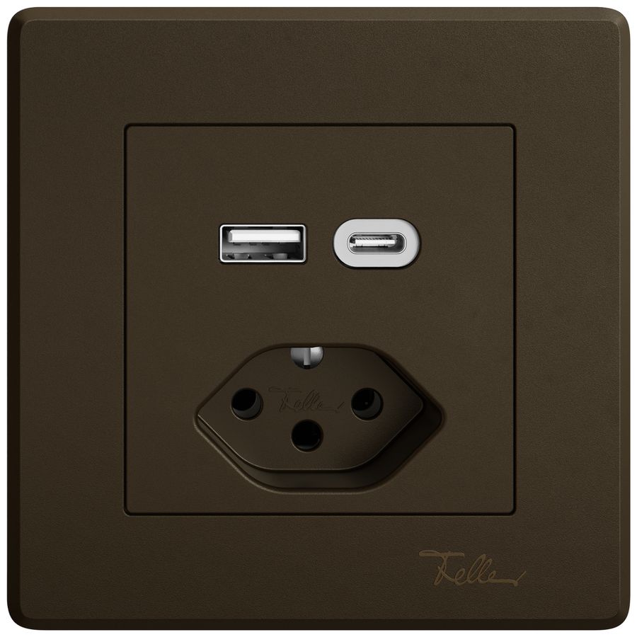 Prise de charge USB ENC EDIZIO.liv SNAPFIX® USB A+C/T13 3A 230VAC br