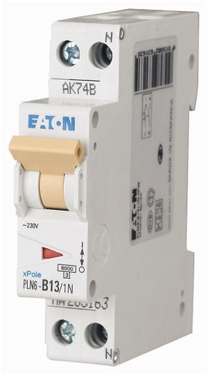 Leitungsschutzschalter Eaton C/13A 1P+N 6kA 1TE