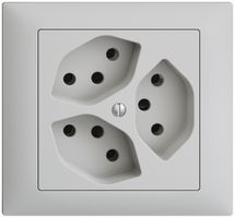 EB-Steckdose EDIZIOdue 3×T13 hellgrau