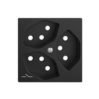 Frontplatte EDIZIOdue 3×T13 schwarz 1×S