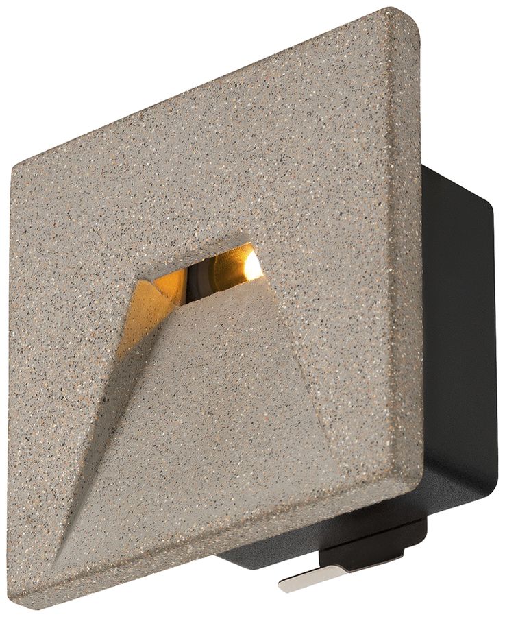 EB-LED-Wandleuchte SLV CONCRETO 3.2W 45lm 830 IP65 100×100mm grau diagonal