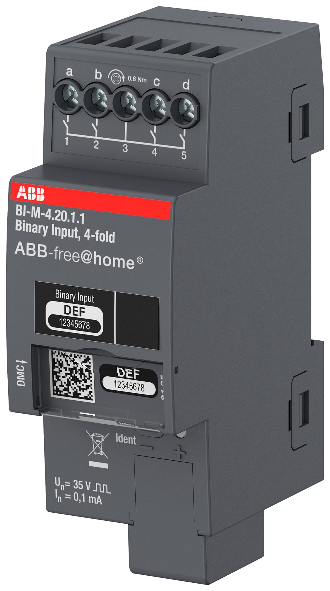 REG-Binäreingang ABB-free@home BI-M-4.20.1.1 4-Kanal Kontaktabfrage