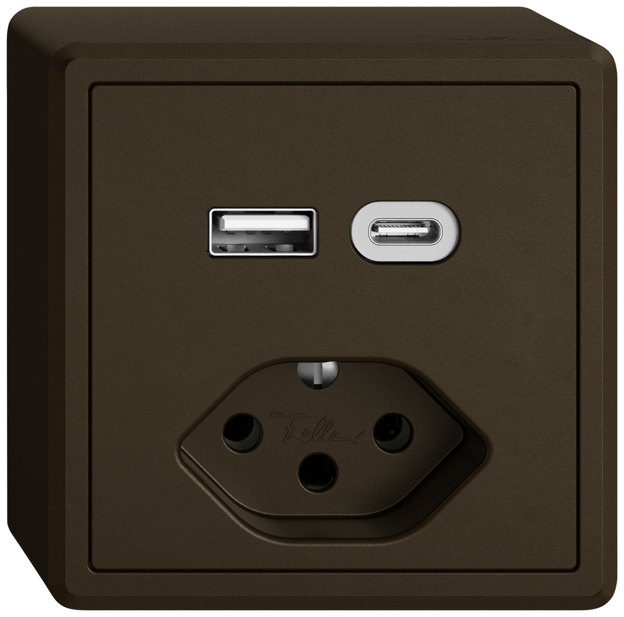 AP-USB-Ladesteckdose EDIZIO.liv SNAPFIX® USB A+C/T13 3A 230VAC br