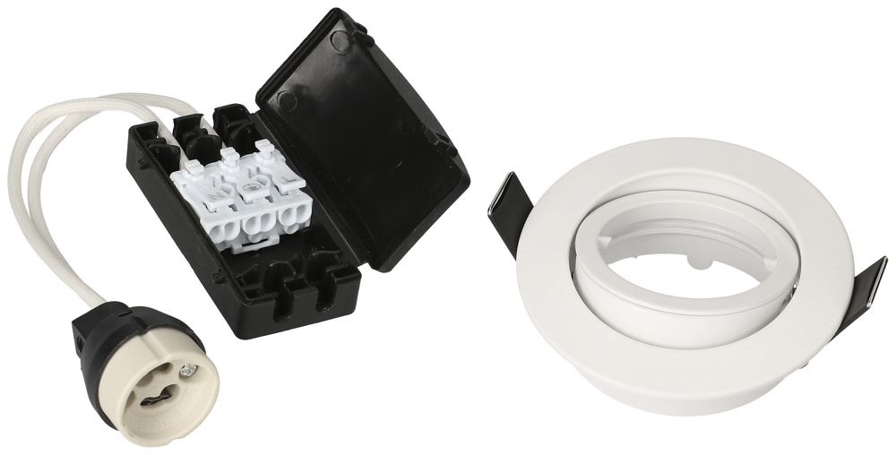 EB-Spot MAX HAURI maxLUCE GU10 Loch-Ø68mm mit Spannfedern weiss