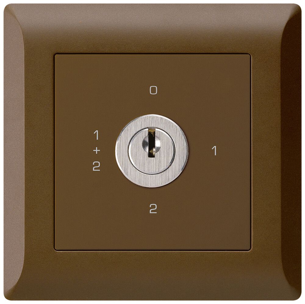 UP-Drehschalter kallysto.line 1/1L braun mit Schloss Kaba 8
