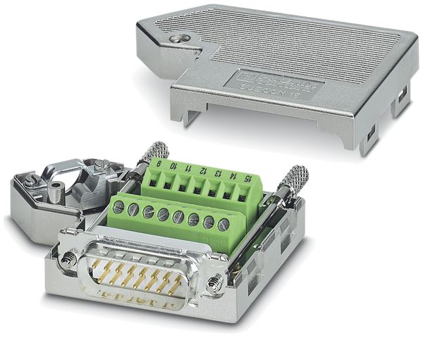 Stecker D-Sub 15L male geschirmt mit Schraubklemmen