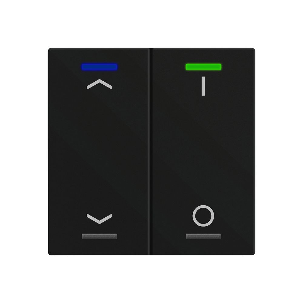 EB-Taster KNX RGBW MDT BE-TAL60T216.C1 2T/4B Temp.schwarz matt "Jalousie"-"I/O"