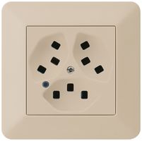 Prise ENC Hager kallysto.trend 3×T23 illuminé C beige