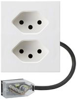 FLF-Steckdose Hager 2×Typ 13 mit Power-Dose L3 D weiss