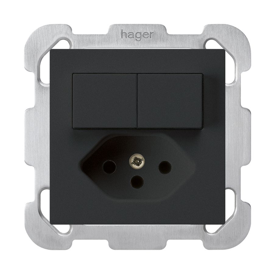 Combinaison ENC 2×A-R/1P+T13 noir kallysto avec plaque de fixation