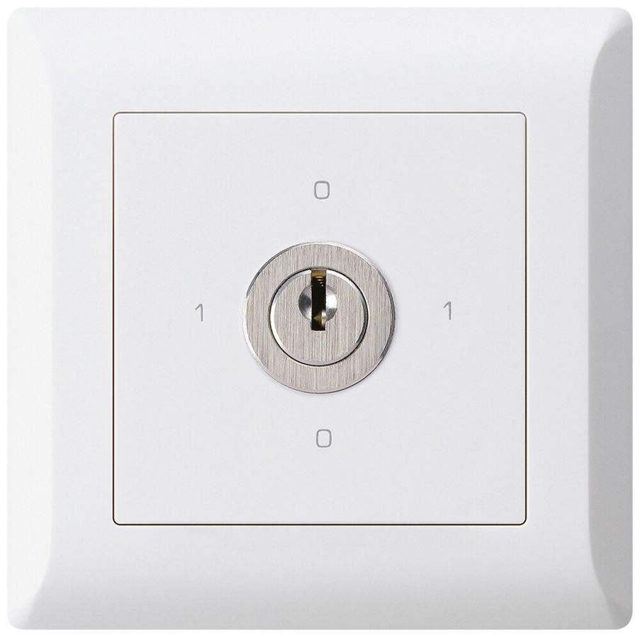 UP-Drehschalter kallysto.line 0/2L weiss mit Schloss Kaba 8