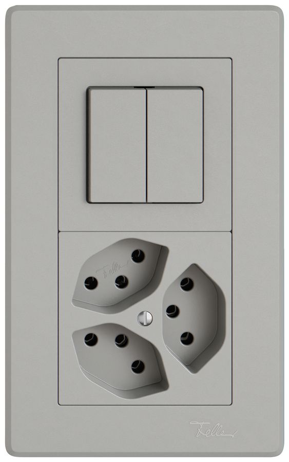 UP-Kombination EDIZIO.liv SNAPFIX® 2×1 156×96mm Schema 1/3+3/1L+3×T13 hellgrau