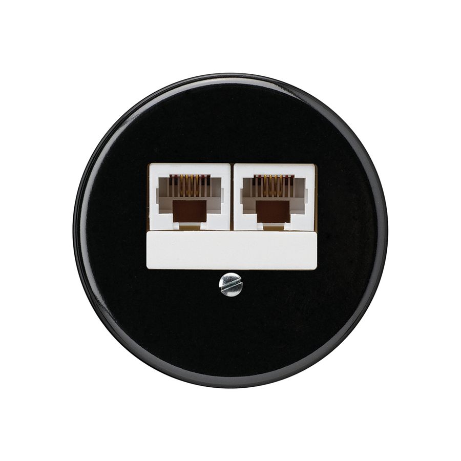 Insert pour boîte ENC basico 2×RJ45u parallèle noir
