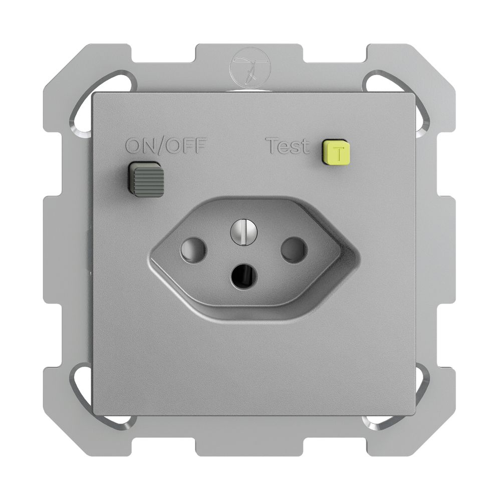 UP-Steckdose EDIZIOdue T13 FI 30mA FM, shutter, silver