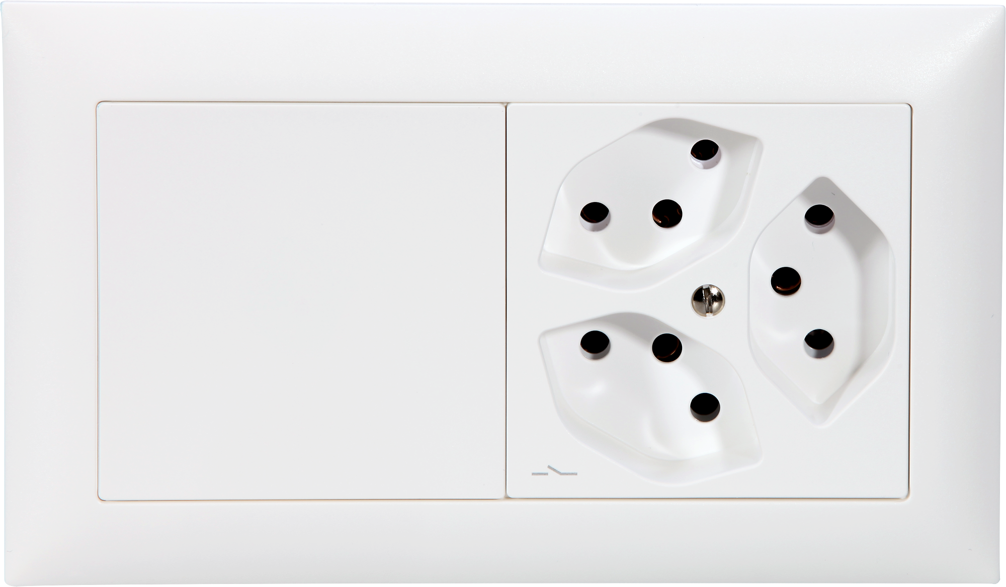 Combinaison ENC Edue 1×2, plaque obturatrice ou vis + 3xT13 1×S bc