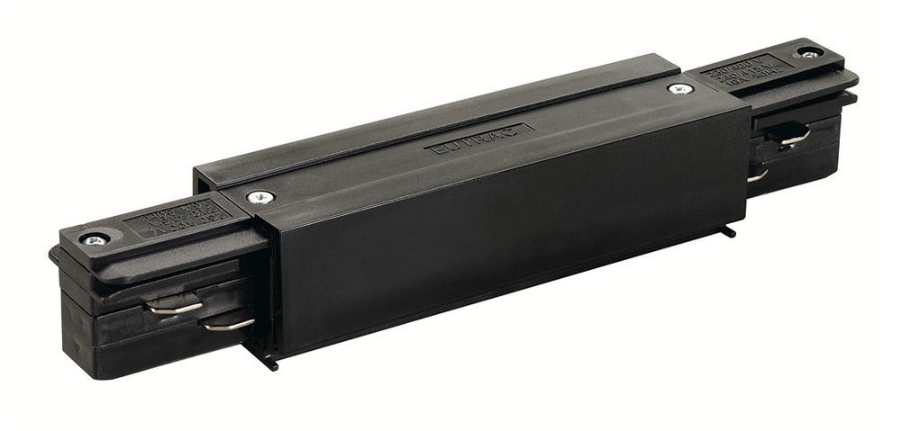 Längsverbinder SLV für Stromschiene EUTRAC, mit Einspeisemöglichkeit schwarz