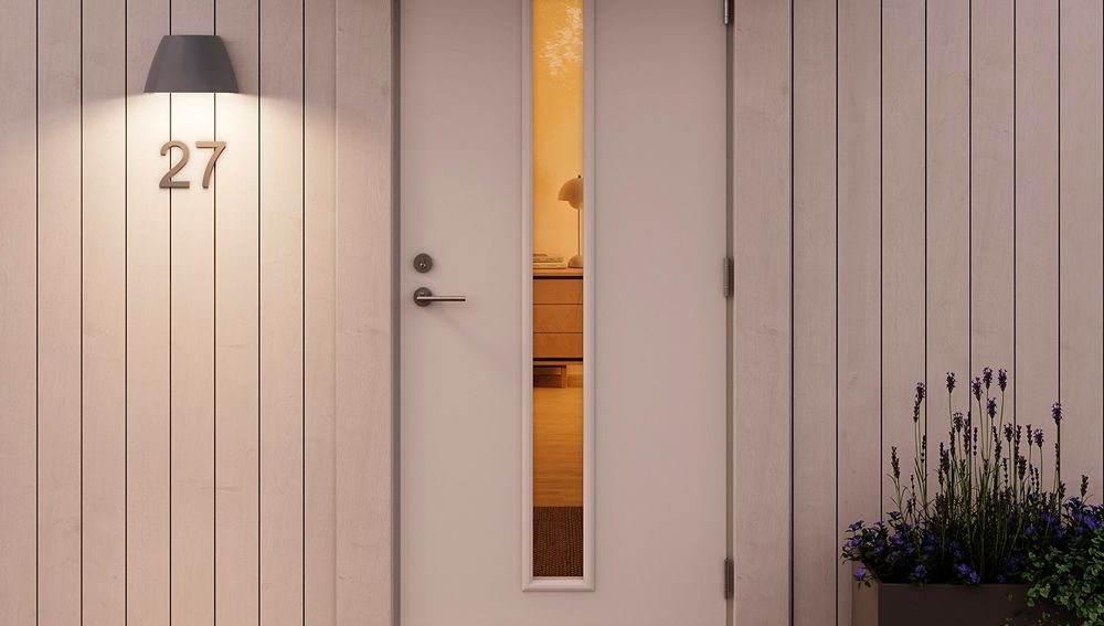 LED-Wandleuchte Plejd OUT-02-G 13W 2200…4000K IP44 DIM 143×232×143mm grau