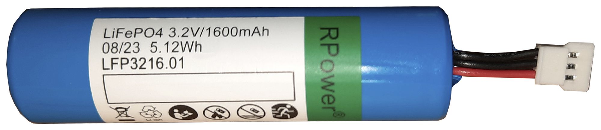 Akku RPower LiFePO4 3.2V 1600mAh Ø20×70mm