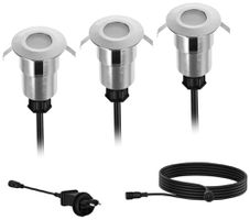 EB-LED-Bodenleuchte Philips Spore IP67 1W 120lm 2700K 65° Ø40mm Silber 3 Stk