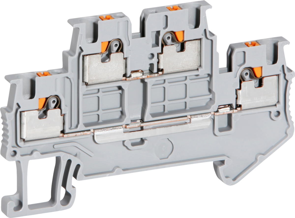 Borne de jonction 2 étages CLIPLINE 0.14…1.5mm² gris