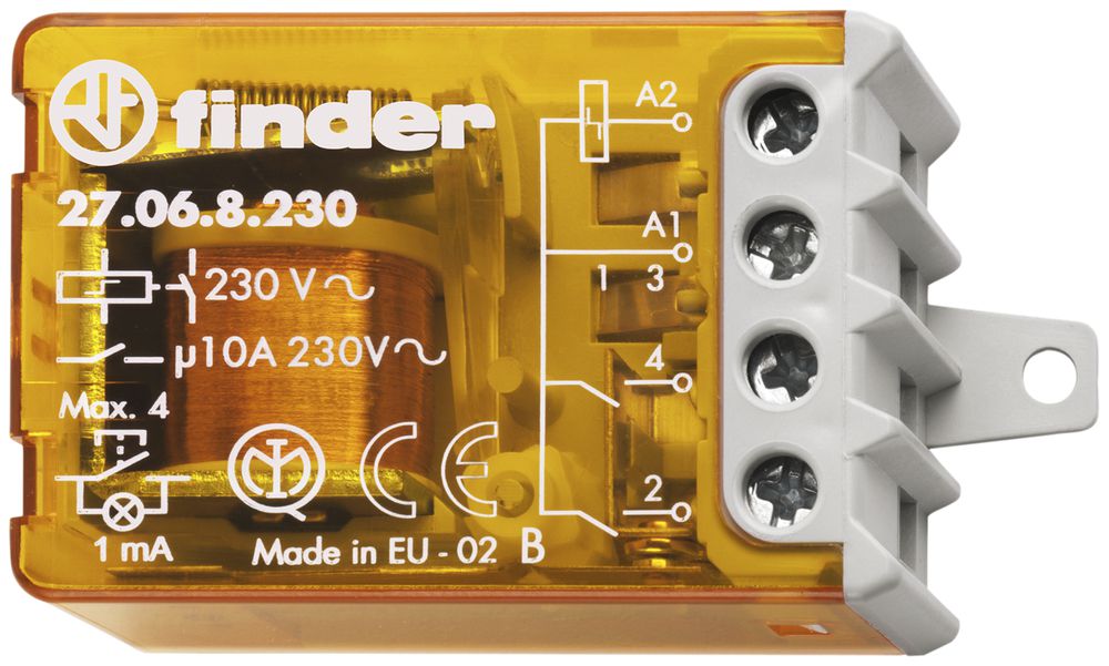 Teleruttore Finder 27, 2Ch 10A/230VAC AgNi, 3 sequenze