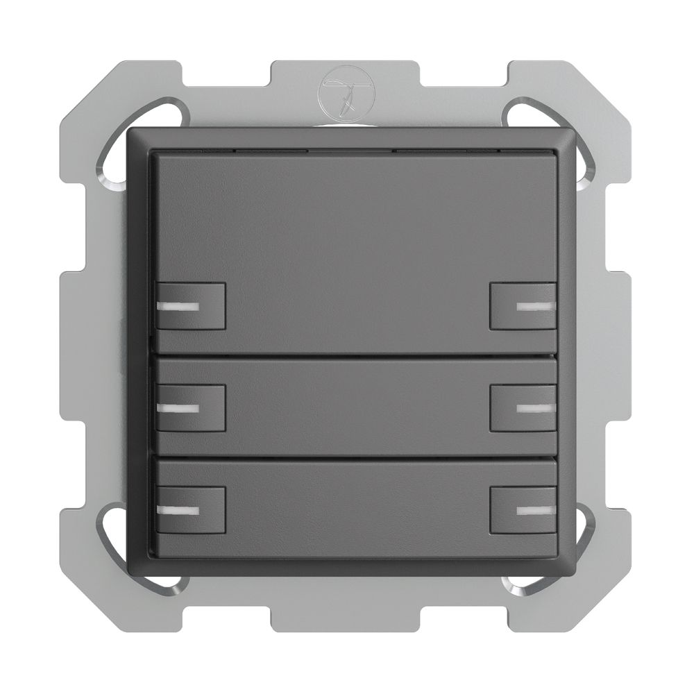 UP-KNX-Taster RGB EDUE, 250mW, m.RGB-LED, 6×Taste, 1×Tastenb., dgu