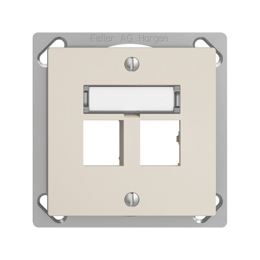 EB-Montageset EDIZIOdue Geradeauslass, für 2×RJ45 freenet, crema