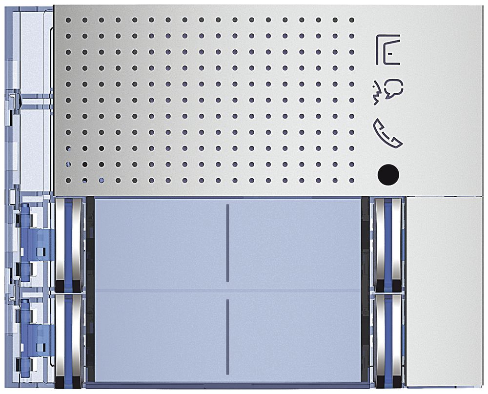 Frontblende für Tür-Lautsprecher-Modul Sfera mit 2+2 Ruftasten aluminium