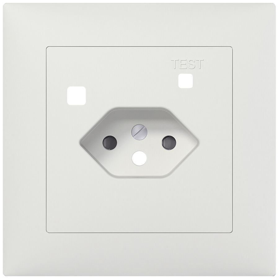 Frontset SIDUS B zu FI-Steckdose T13 mit shutter weiss