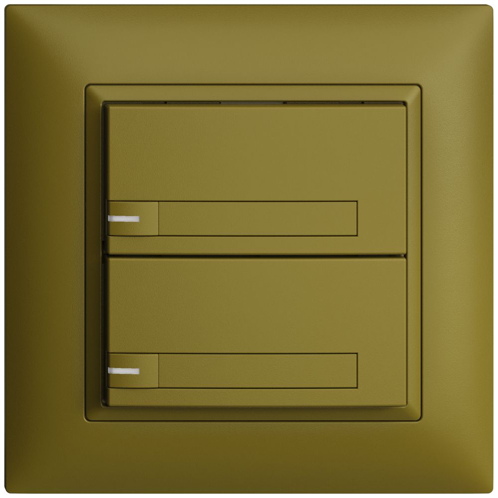 Poussoir ENC KNX 2× EDIZIOdue olive RGB avec LED avec insert papier