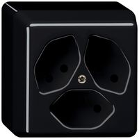 AP-Steckdose basico 3×Typ 13 schwarz