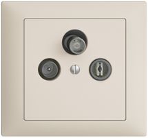 EB-Stichdose SAT/TV/R DB53 EDIZIOdue crema, mit SAT-F-Anschluss